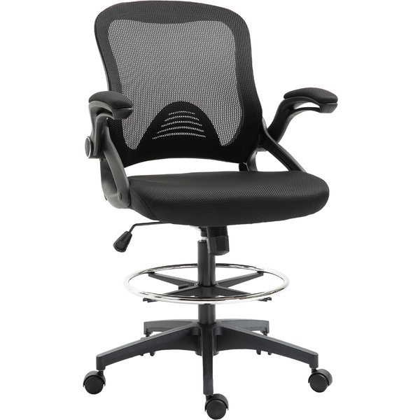 Vinsetto Fauteuil De Bureau Chaise De Bureau Assise Haute RéGlable Dim. 64L X 60L X 106-126H Cm Pivotant 360° Maille Respirante Noir-image
