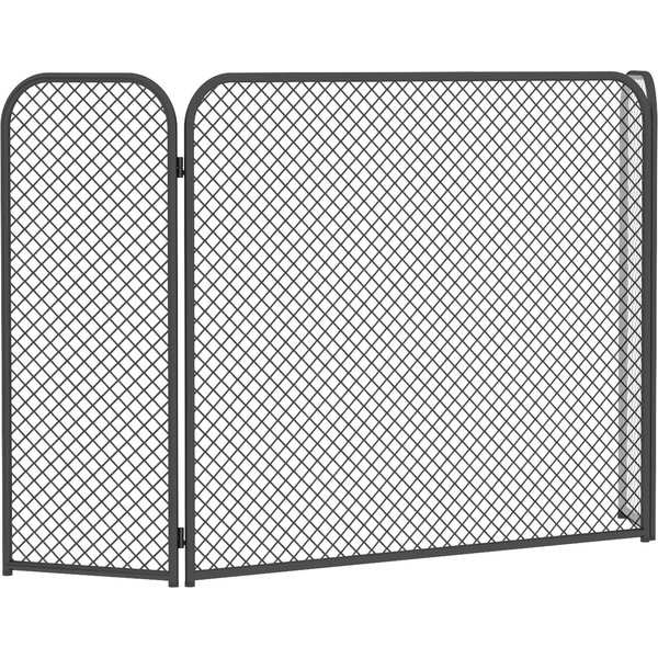 HOMCOM Kaminschutzgitter, 3-Teiliges Faltbares Funkenschutzgitter aus Metall Kaminschutz im geometrischen Design, Funkenschutz für Wohnzimmer, Schlafzimmer, 100 x 51 cm, Schwarz Aosom