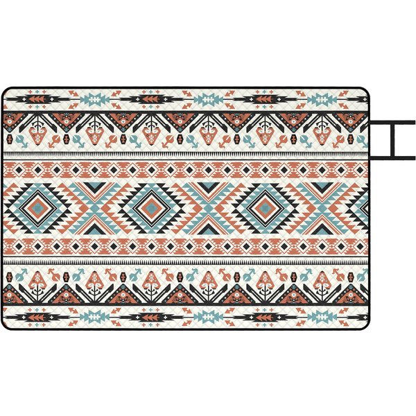 Outsunny Picnic Blanket, 300x200CM Large Beach Blanket Outdoor Picnic Mat with Integrated Strap for Camping, Mix-Colour