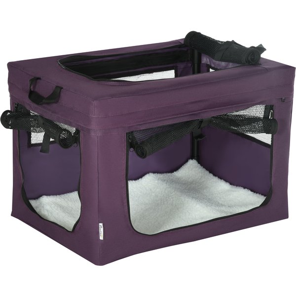 PawHut 60cm Pet Carrier, with Cushion, for Miniature Dogs - Purple | Aosom Ireland