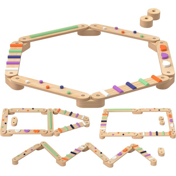 AIYAPLAY Wooden Balance Beam for Kids Build Coordination Agility and Strength | Aosom Ireland