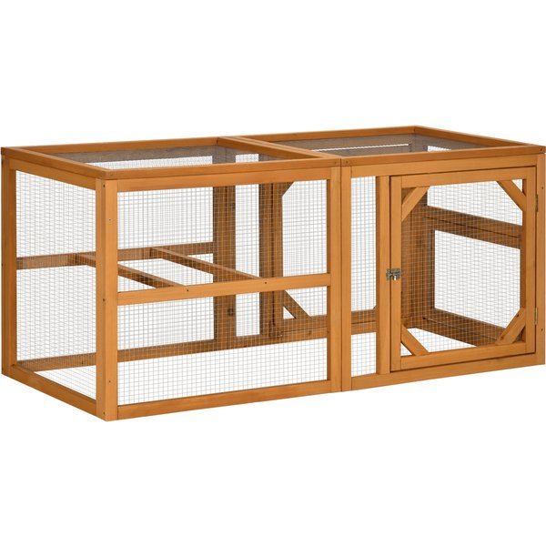 PawHut Wooden Chicken Coop with Perches, Doors, Combinable Design, for 2-4 Chickens - Natural Wood Colour | Aosom Ireland