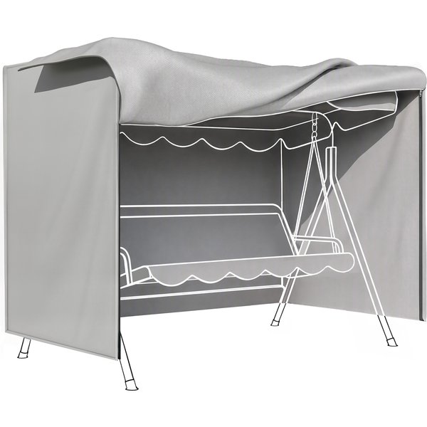 Outsunny Abdeckung für Gartenschaukel, Schutzhülle für Hollywoodschaukel, Abdeckhaube, Wasserfest, Sonnenschutz, Oxford, Grau 205 x 124 x 164 cm Aosom