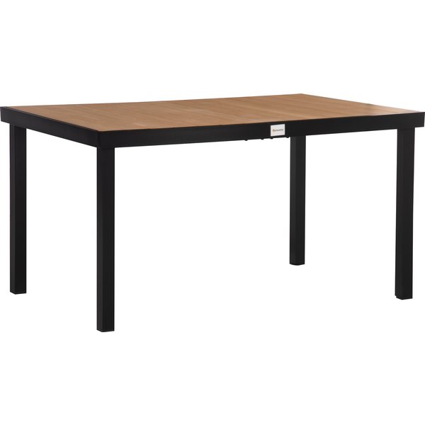 Outsunny Table à Manger De Jardin Pour 6 Personnes, En Aluminium, 140 X 90 X 74 Cm, Aspect Bois Naturel-image