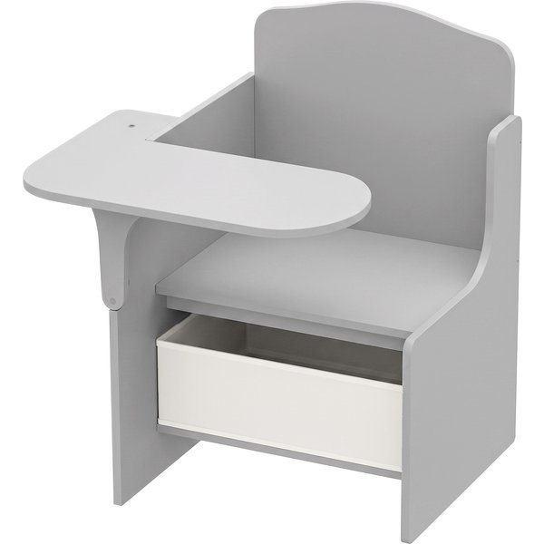 AIYAPLAY Kids Table and Chair Set, Children Desk and Chair with Storage Bins for Playing, Reading, Painting, for Ages 3-5, Grey