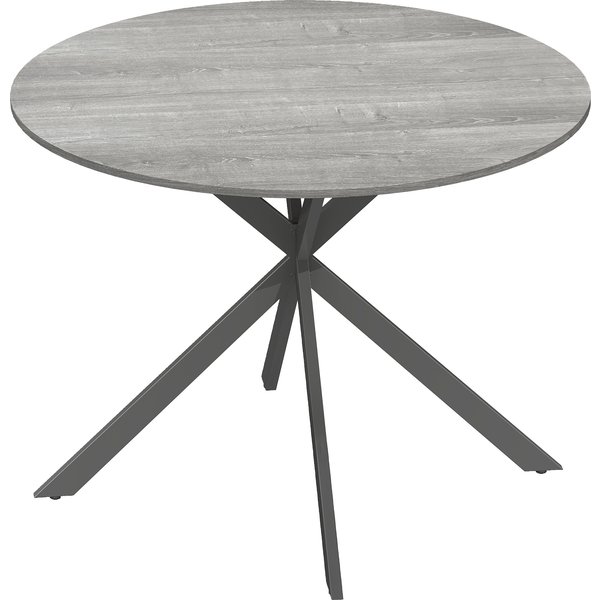 HOMCOM Runder Esstisch für 4 Personen, Ø100 cm Küchentisch im Industriestil mit Stahlbeinen, für Esszimmer, Küche, Homeoffice, Grau Aosom