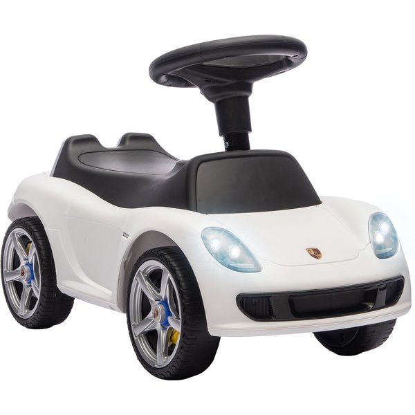 Aiyaplay Voiture Porteur Pour Enfant Porsche Sous Licence, VéHicule à Pousser Avec Klaxon LumièRes Et Bruitage De DéMarrage, Blanc-image