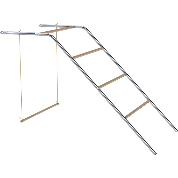 PawHut Hühner Spielgerüst aus Holz, Spielplatz für Hühnern mit Hühnerstangen, verstellbar Schaukel, Hühner Klettergerüst für 4-6 Hühnern Silber Aosom