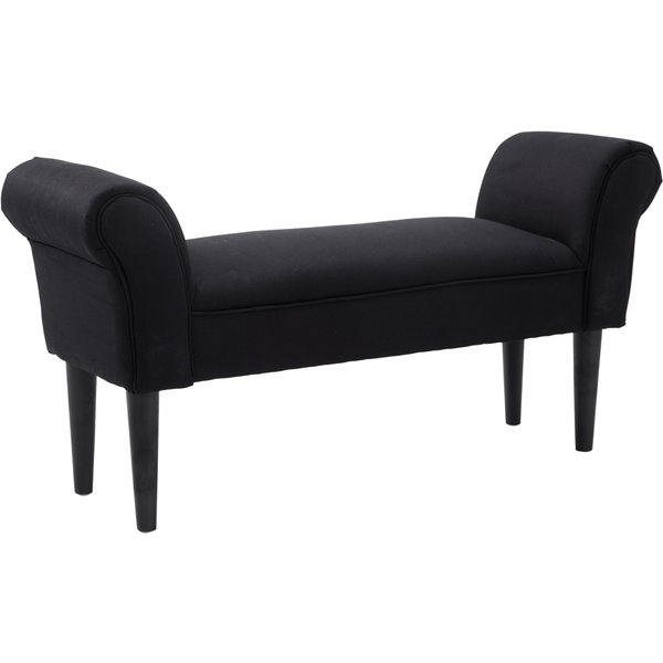 Homcom Banc Banquette Design Contemporain Accoudoirs CourbéS Grand Confort 102L X 31L X 51H Cm Noir Aosom France-image