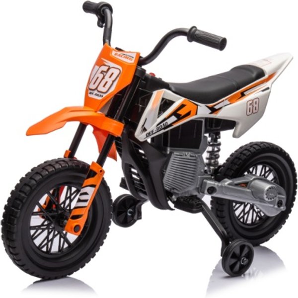 Aiyaplay Moto Pour Enfants ÉLectrique Avec Commande Des Gaz Manuelle, Roues D'entraîNement, Musique, Orange-image