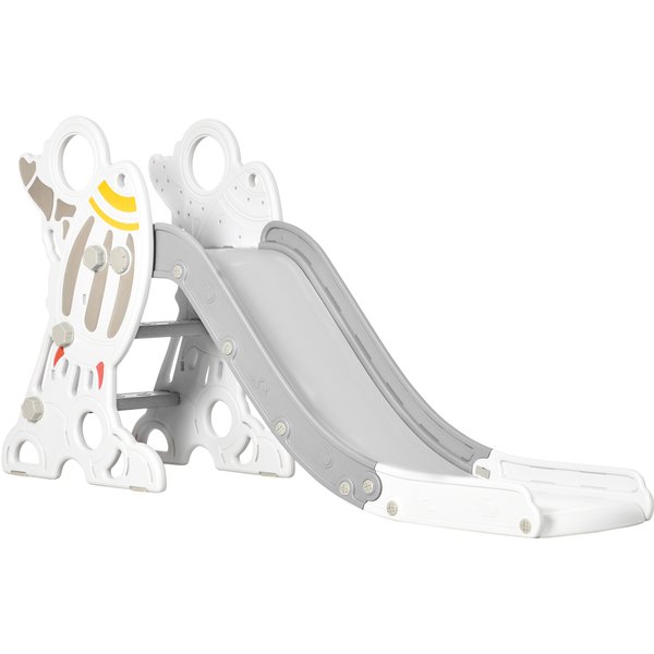 AIYAPLAY Kinderrutsche Gartenrutsche für 1,5-3 Jahre freistehend mit Raketen-Design grau & weiß, ideal für Spielplatz & Garten Aosom.de