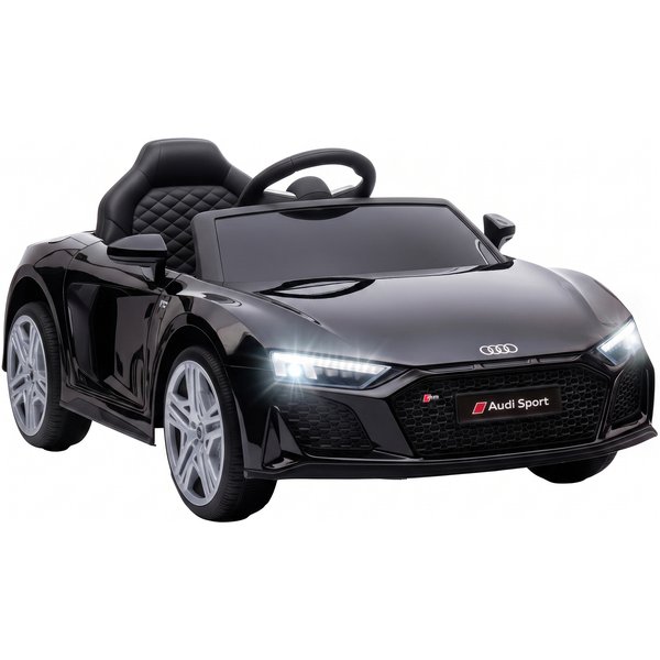 Aiyaplay Voiture ÉLectrique Enfants 12V Audi R8 Spyder, VéHicule ÉLectrique, 2 Moteurs, TéLéCommande 2,4G, Batterie Lithium, Noir-image