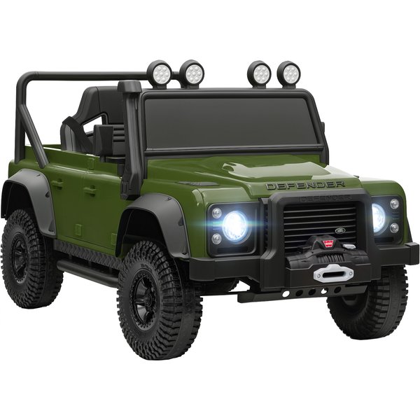 AIYAPLAY Kids Ride On Car with Remote Control, Music, Horn, 4 Spring Suspension Wheels, LED Lights for 3-5 Years Old, Green