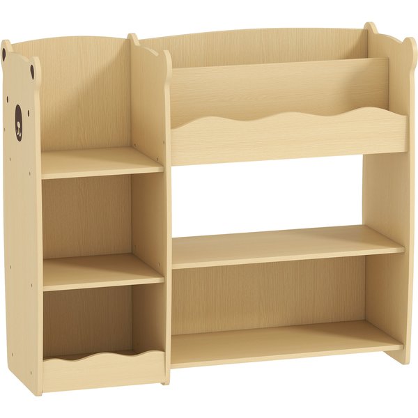 Aiyaplay Meuble Rangement Enfant 3 Niveaux, éTagèRe De Rangement Pour Jouets Enfants Avec éTagèRes Ouvertes, 92X29X79Cm, Naturel-image
