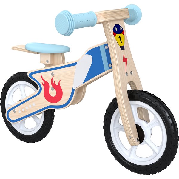 Aiyaplay Draisienne Enfants VéLo BéBé Sans PéDales Avec Selle RéGlable En Pu, Pour 3-5 Ans Jusqu'à 50 Kg, Bois Naturel-image