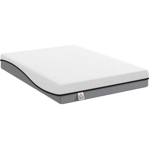 HOMCOM Matratze 140x200cm H3 mittelfest 20 cm Höhe Ergonomisch, Atmungsaktiv Matratze aus Gel-Memory-Schaumstoff, mit abnehmbarem, waschbarem Bezug, Öko-Tex & CertiPUR Zertifiziert Aosom