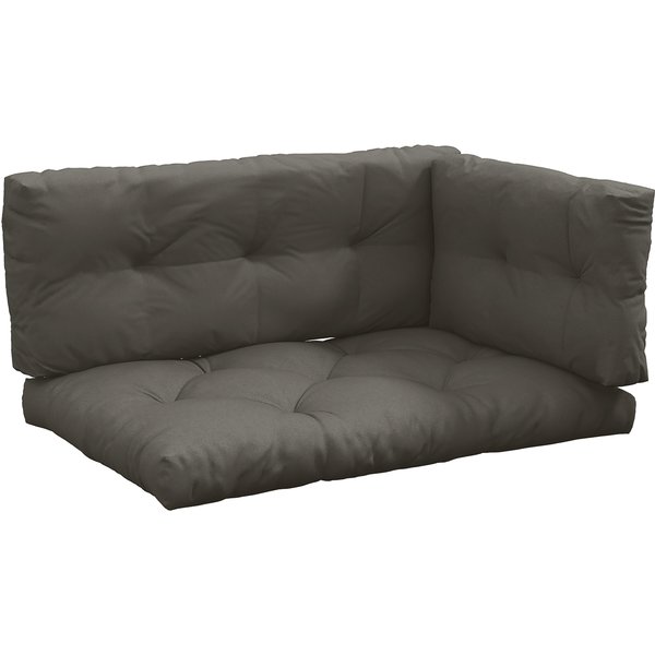 Outsunny 3 Sitzer Palettenkissen 120cm x 80cm x 12cm Bankauflage Sitzkissen mit UV-Schutz Gartenbankauflage wasserabweisend Polsterauflage für Garten, Balkon Dunkelgrau Aosom