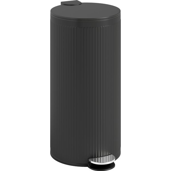HOMCOM Mülleimer 30 L Treteimer mit Softclose-Deckel und Pedal, Abfallsammler mit abnehmbarem Inneneimer, Abfalleimer, Metall, Schwarz, 36 x 30 x 60,5 cm Aosom