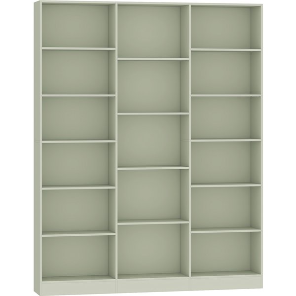 Homcom BibliothèQue 6 Niveaux, ÉTagèRe De Rangement Avec 17 Compartiments Et ÉTagèRes RéGlables, 149 X 23,6 X 188 Cm, Vert-image
