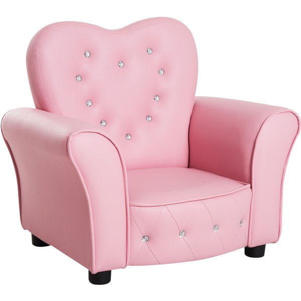 HOMCOM Kids Armchair Toddler Chair Seating Relax Playroom Seater Girl Princess Pink | Aosom Ireland