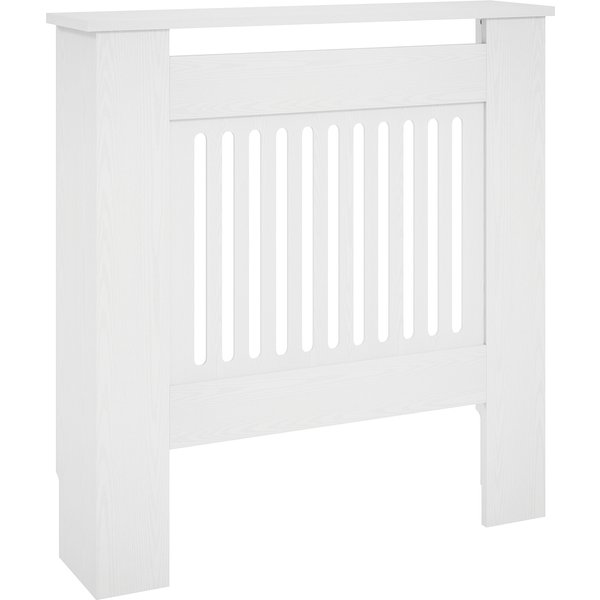 HOMCOM Heizkörperverkleidung mit horizontalen Lamellen, Weiß Heizkörperabdeckung, Heizkörperdekoration Heizungsverkleidung für Wohnzimmer, Schlafzimmer, 78 x 19 x 81cm Aosom