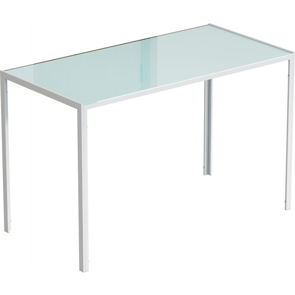 HOMCOM Esstisch 120 x 60 cm Küchentisch für 4 Personen Esszimmertisch mit Tischplatte aus Hartglas moderner Tisch für Küche, Esszimmer Wohnzimmer Weiß Aosom