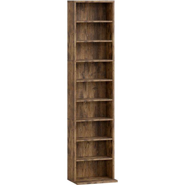 HOMCOM 260 Narrow CD Storage Unit - Rustic Brown