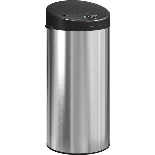 Homcom Poubelle De Cuisine Automatique 30 L En Acier Inoxydable, Couvercle à Fermeture En Douceur, 32 X 30 X 68 Cm, Argent-image