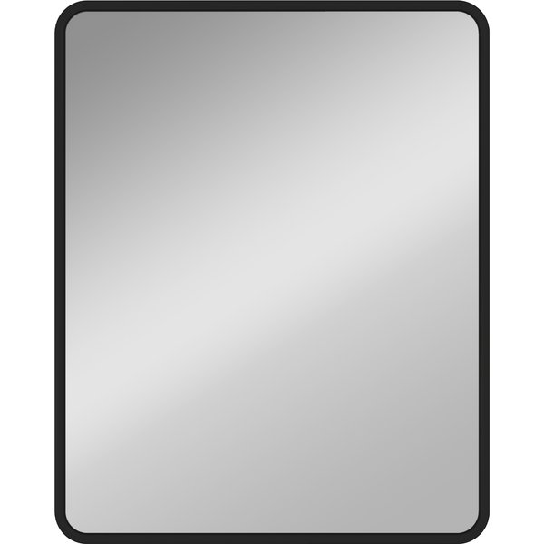 HOMCOM Wandspiegel 50 x 40 cm Rechteckiger Spiegel mit Metallrahmen Dekorativer Hängespiegel Badezimmerspiegel für Schlafzimmer Badezimmer Wohnzimmer Flur Schwarz Aosom