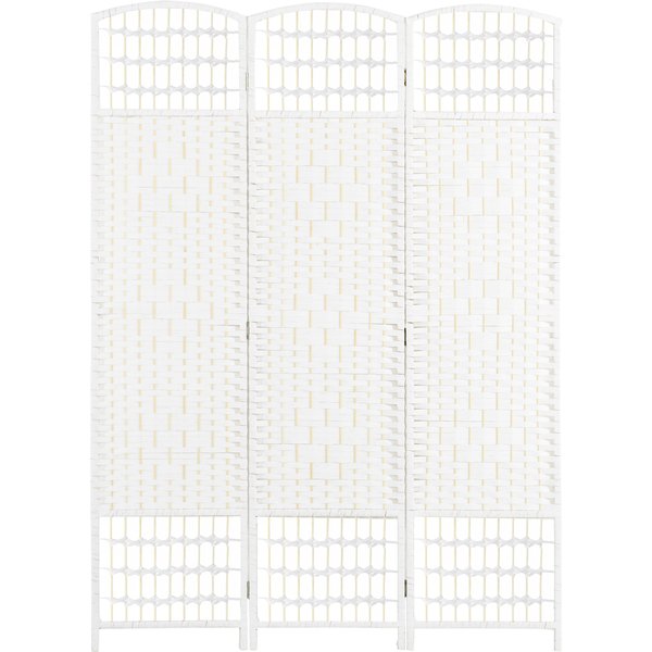 Homcom Paravent IntéRieur En Bois SéParateur De PièCe Cloison Pliable 3 Panneaux 120 X 170 Cm Blanc-image