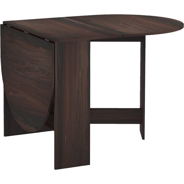 HOMCOM Folding Dining Table, Drop Leaf Table for Small Spaces, Oval Tabletop for Dining Room, Chocolate Wood Effect