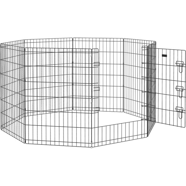 Pawhut Parc Enclos Modulable Pour Chiens Lapins Rongeurs ClôTure Pour Petits Animaux IntéRieur Et ExtéRieur 61 X 91 Cm Noir-image