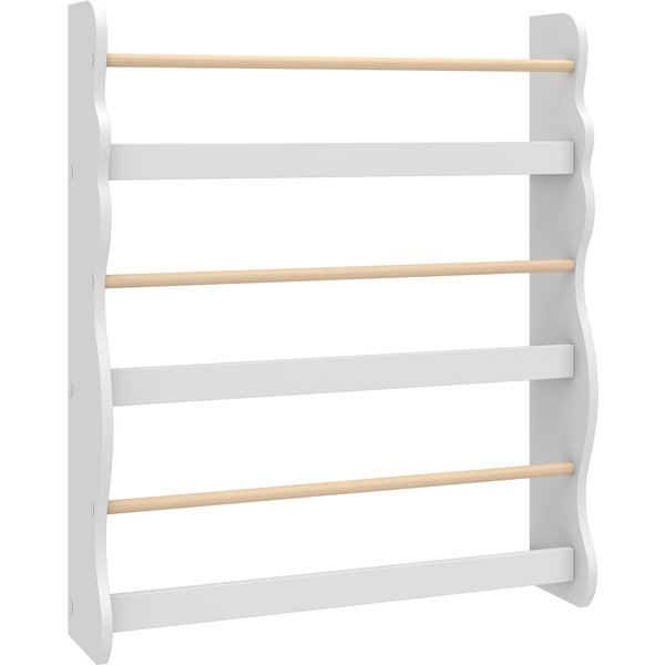 AIYAPLAY 3-Tier Kids Bookshelf Wall Mounted, Kids Bookcase for Playroom, Living Room for Toddlers and Children Aged 3-8, White