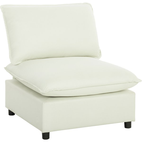 Homcom Fauteuil De Salon, Canapé 1 Place Moderne Sans Accoudoirs Avec Assise Large, Coussins éPais, 146X85X78Cm, CrèMe-image