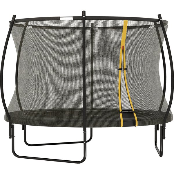 SPORTNOW 8ft Trampoline with Enclosure Net and Spring Cover, Outdoor Trampoline Garden Jumping Mat, Black Aosom UK