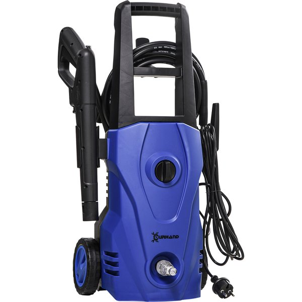 Durhand Nettoyeur Haute Pression 1600W Avec Buse RéGlable Et Kit De Nettoyage, 35X28X65 Cm, Bleu Et Noir-image