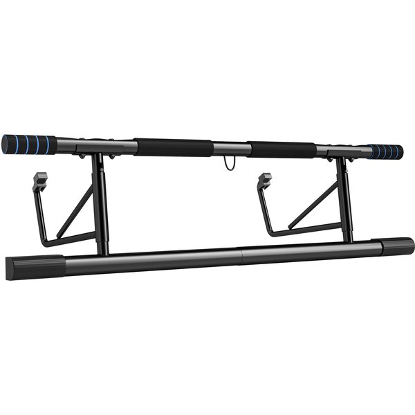SPORTNOW Pull-Up Bar Doorway with Resistance Bands, No Drilling Chin-Up Bar Push Up Stand with Padded Handles for Home Gym Exercise