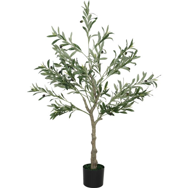 Homcom Olivier Artificiel 120 Cm Plante Artificielle IntéRieur, Fausse Plante DéCoration Pour Maison, Bureau, Salon, Chambre-image