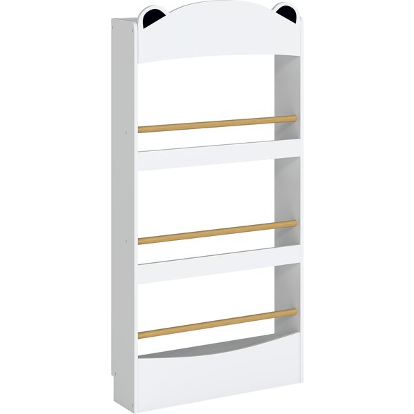 Aiyaplay BibliothèQue Murale Enfant à 4 Niveaux, ÉTagèRe à Livre 3-8 Ans, Meuble De Rangement Pour Salle De Jeux, Salon, Blanc-image