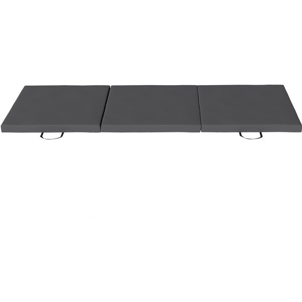 HOMCOM Gymnastics Mat, Tri-Fold Crash Exercise Pad, 6FT 2" Thick Foldable Workout Mat with Handles for Home Training, Grey
