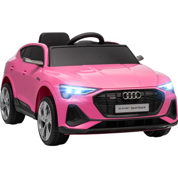 Homcom Voiture éLectrique Enfants, VéHicule éLectrique 12V Avec TéLéCommande 2,4G, Phares, Musique, Klaxon, Port Usb, MP3, Rose-image