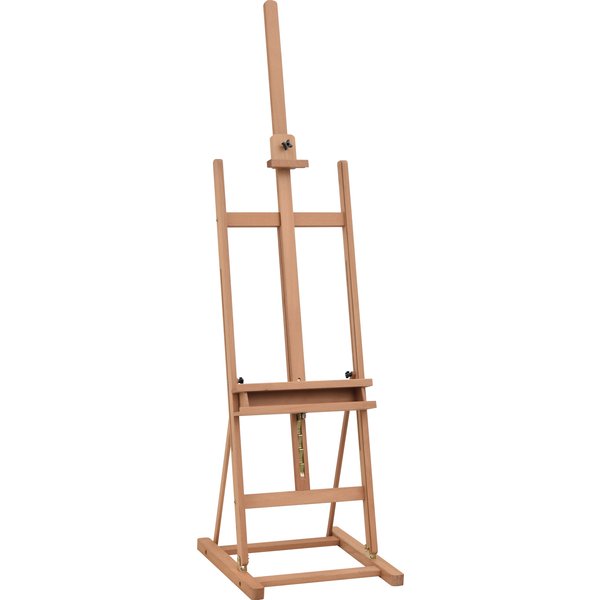 Vinsetto Adjustable Wooden H-Frame Easel: Canvas & Pencil Holder for Art Display and Painting, Natural Aosom UK