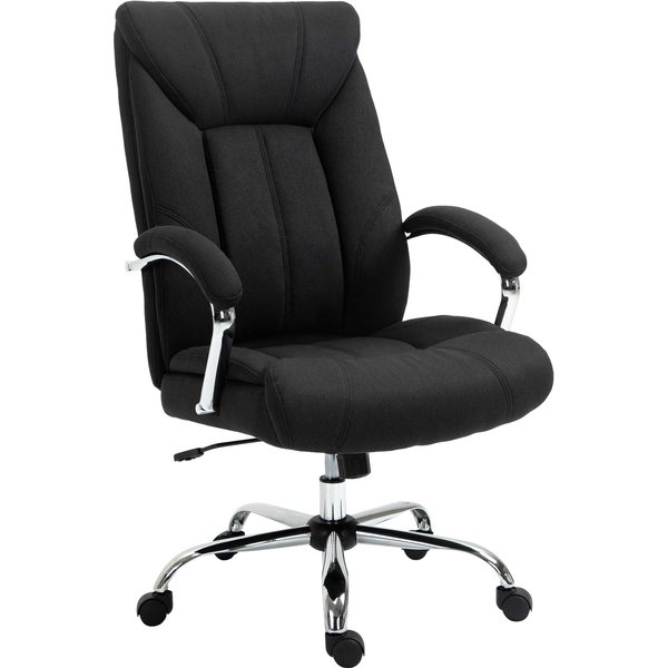 Vinsetto Fauteuil De Bureau, Chaise De Bureau Ergonomique, Hauteur RéGlable, Dossier Haut, Fonction De Bascule, 65X78X118Cm, Noir-image