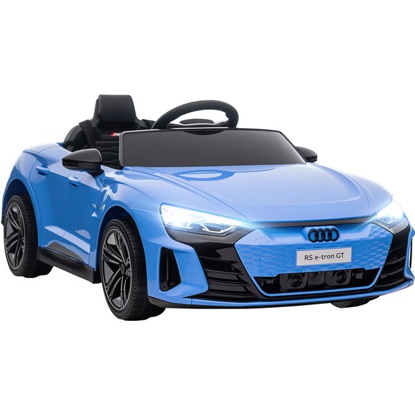 Homcom Voiture VéHicule éLectrique Enfant 12 V - TéLéCommande Parentale Fournie - V. Max. 5 Km/H - Effets Sonores, Lumineux - Audi Rs E-Tron Gt Bleu-image