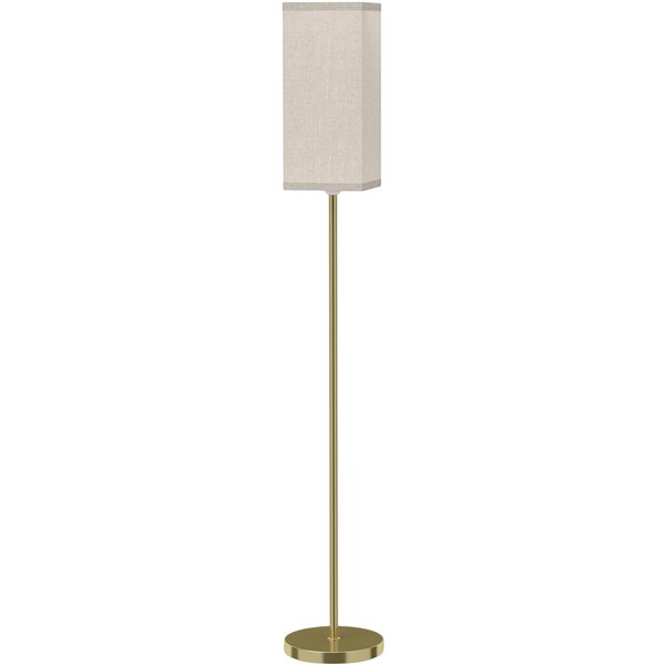 HOMCOM Floor Lamp, Modern Standing Lamp with Linen Shade and Foot Switch, Tall Lamps for Bedroom, Bulb not Included, Gold Tone | Aosom Ireland