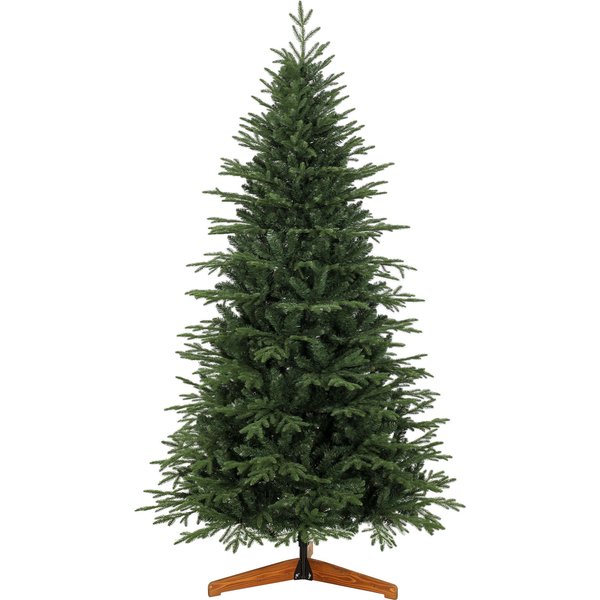 HOMCOM 7ft Artificial Christmas Tree Full Hinged Xmas Tree Solid Pine Wood Stand, Green | Aosom Ireland