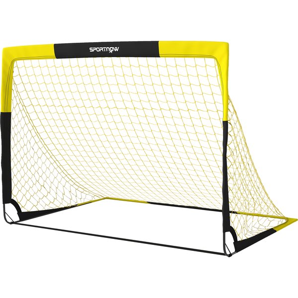 SPORTNOW Pop-Up Fußballtor für Garten Jugendliche & Erwachsene Klappbar tragbares Outdoor Tor mit Reißfestem Tornetz Fiberglasstangen, Erdhaken Tragetasche Wetterfestes Fußballtor Einfacher Aufbau Aosom