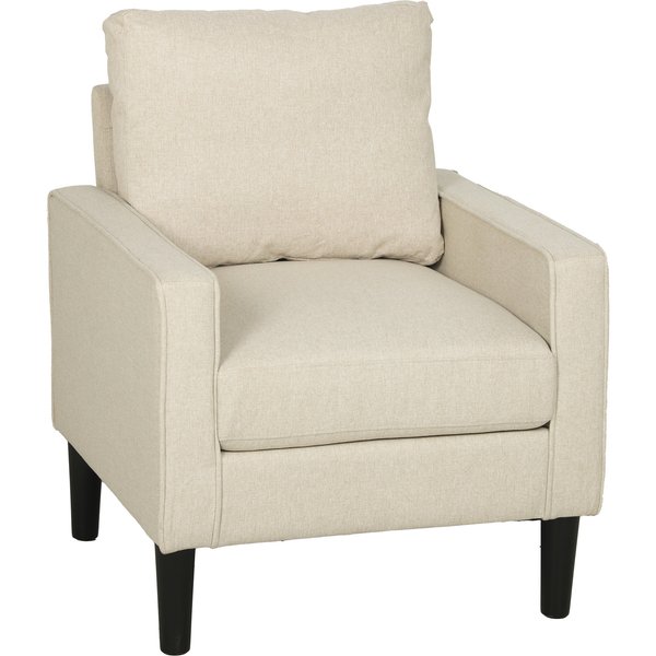 HOMCOM Accent Chair, Removable Pillow Linen Armchair with Comfy Spring Cushion for Living Room, Bedroom, Study, Cream | Aosom Ireland