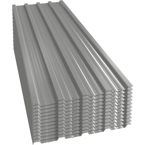 Outsunny 12 Stück Trapezblech 129x45cm 7m² Verzinkt Dachblech 0,25 mm Wetterfest Profilblech Verzinkter Stahl Dachplatten Dachpaneele Stahlblech Wellblechplatten für Dach Gerätehaus Carport Hellgrau Aosom