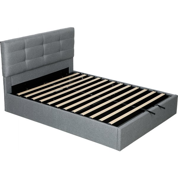 HOMCOM 5ft King Ottoman Bed with Gas Lift Storage - Grey | Aosom Ireland